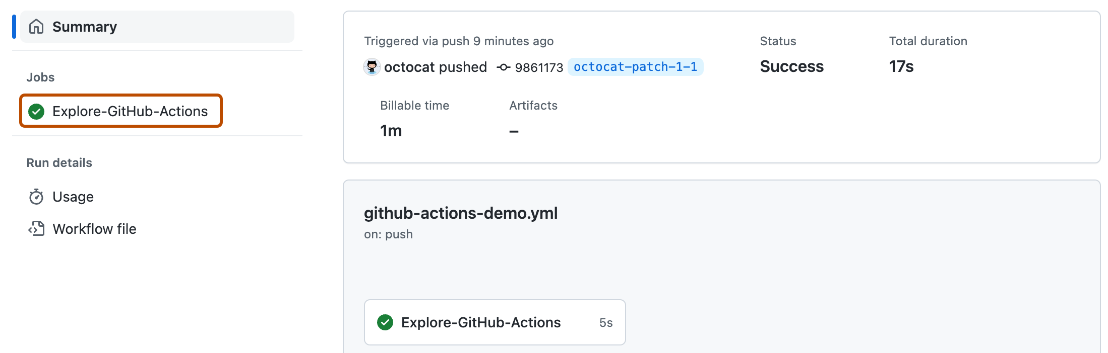 GitHub Actions のワークフロー実行結果